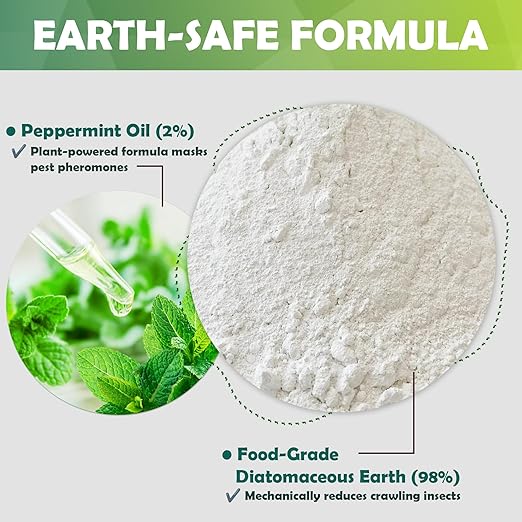 Food Grade Diatomaceous Earth 1 lb with Peppermint - Indoor/Outdoor Family-Friendly