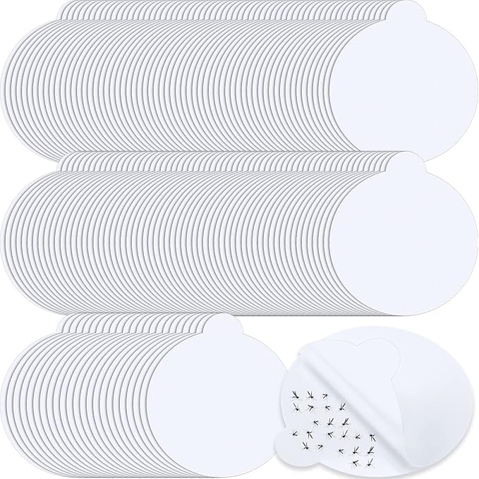 Qualirey 144 Sheets Refill Glue Boards Mosquito Trap Indoor Flea Trap Refills Fly Glue Boards Discs Indoor Insect Trap 4.33 Inch Fits Most Models Indoor Mosquito Killer Lamp