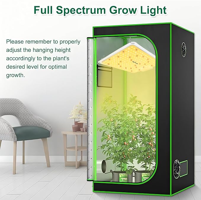 Grow Lights for Indoor Plants Full Spectrum, 234pcs LEDs 3x3 Ft Coverage, Dimmable Plant Grow Lamps for Veg Bloom Seedlings with Temperature Hygrometer