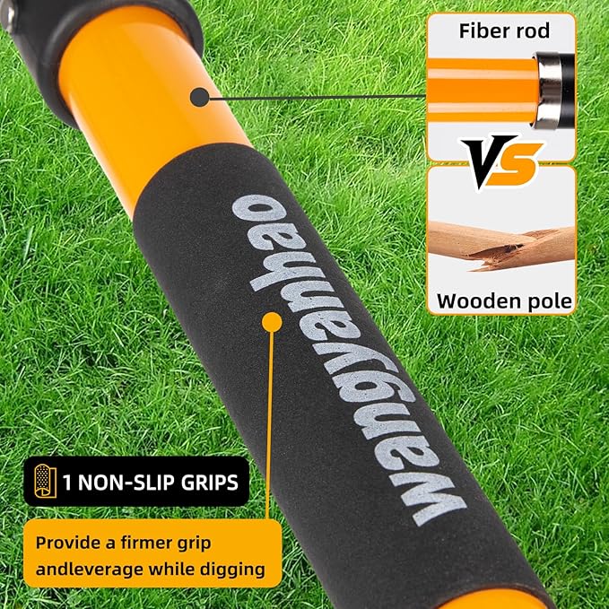 Spade Garden Shovel, Steel Flat Spade with Ergonomic D-Handle, Sharp Blade Square Shovel for Lawn Edging, Digging, Heavy Duty Yard Tool, Easy Cuts in Grass and Turf