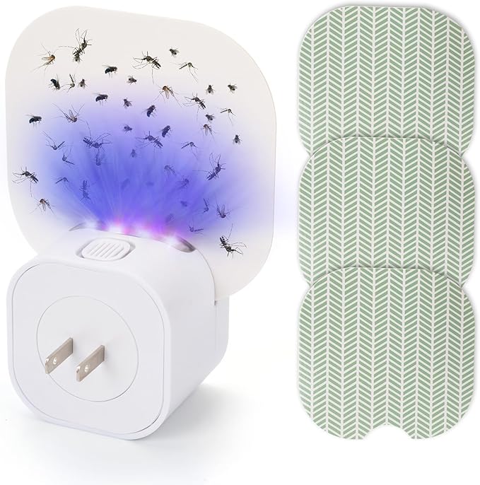 Fly Trap Indoor(1 Device + 3 Glue Cards), Mosquito Trap for Mosquito, Flies, Fruit Flies, Moths, Gnats, gnat Traps for House Indoor