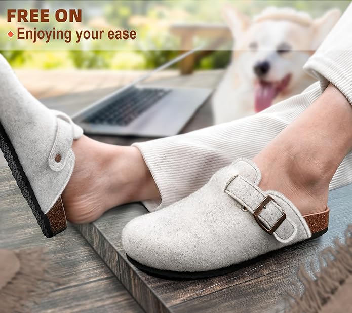 BULLIANT Comfort Clogs Slippers Sandals Nurse Work Shoes Unisex for Men Women with Cushioned Cork-Footbed