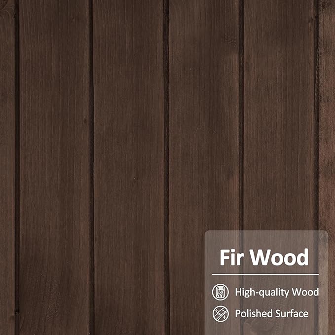 MCombo Outdoor Storage Cabinet, Small Storage Shed with Removable Shelf, Wood Garden Shed with 2 Doors for Yard Patio Lawn (24.6 x 18.3 x 38.2 inch) 0985 (Brown)