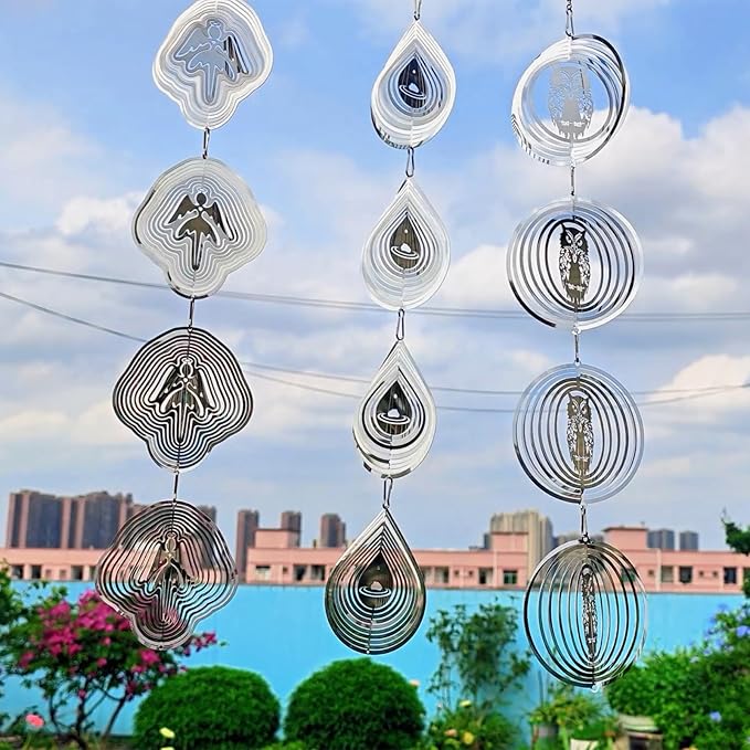 Bird Scare Discs Set，Highly Reflective Bird Deterrent，Extra Sparkly Wind Spinner Outdoor Garden Decor，Bird Scare Devices for Yard Patio.