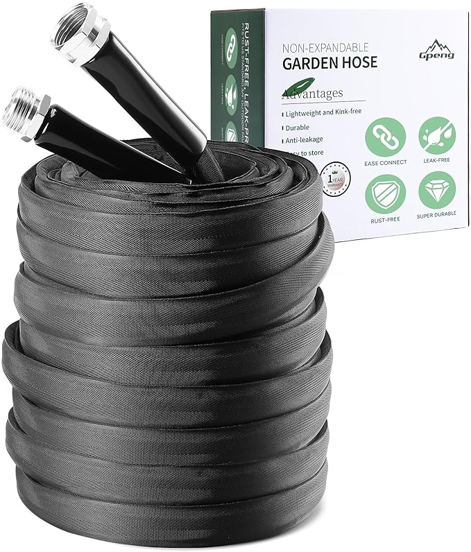 Garden Hose, 100ft Non-Expandable, Lightweight Water Hose, Leakproof & Durable Design, Easy to Store for Gardening, Car Washing, Pet Bathing
