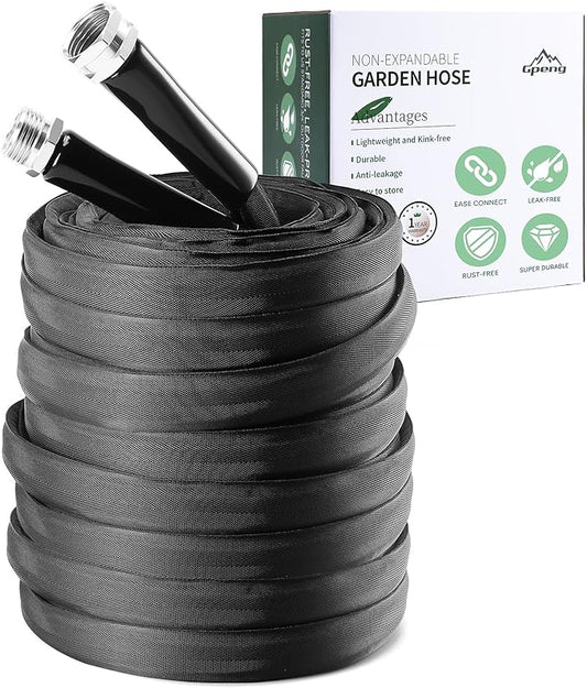 Garden Hose, 100ft Non-Expandable, Lightweight Water Hose, Leakproof & Durable Design, Easy to Store for Gardening, Car Washing, Pet Bathing