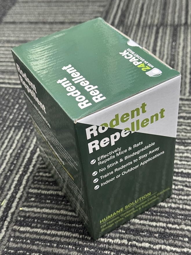 24 Pack Peppermint Mouse Repellent, Effective Against Mice, Rats and Pests, Safe for Pets and Families, Indoor and Outdoor Use