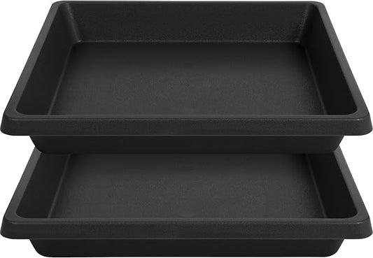 Square Plant Saucer 8 Inch 2 Pack 6 10 12 14 16 18 20 inch, Saucers for Potted Plants and Water Catcher Tray, Plant Drip Trays and Flower Pot Saucers, Plant Saucers for Indoors and Outdoors