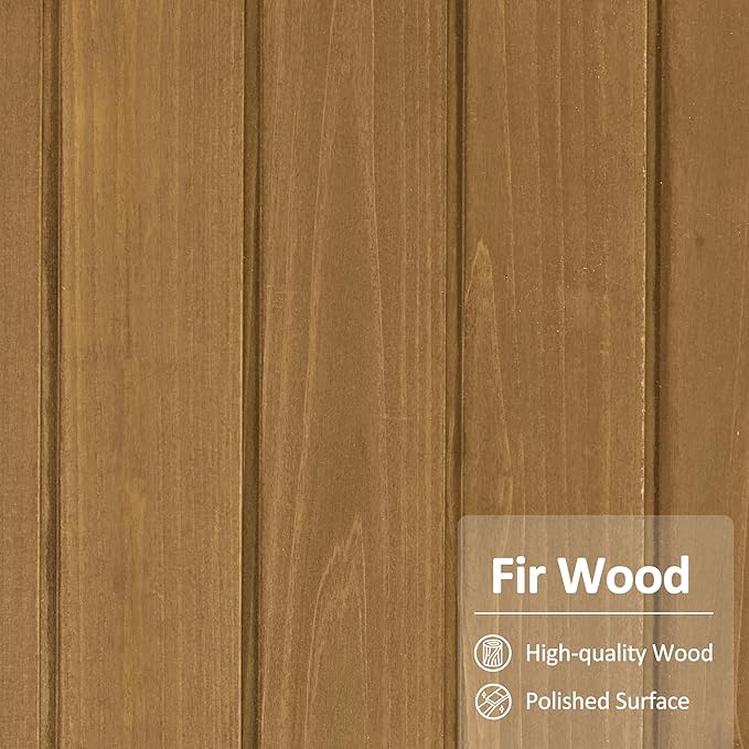 Macrout Outdoor Storage Cabinet, 75 Inches Lockable Wooden Storage Shed with Removable Shelves, Tall Tool Shed with for Yard Patio Lawn, 1165