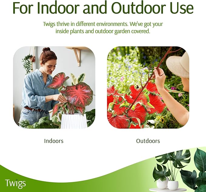 Stackable Plant Support Stakes, Stem Holder Structures for Indoor & Outdoor Use, Garden Accessories for Climbing & Potted Plants, Trellis Alternative - Begonia Red, 10 Pack, 17" L