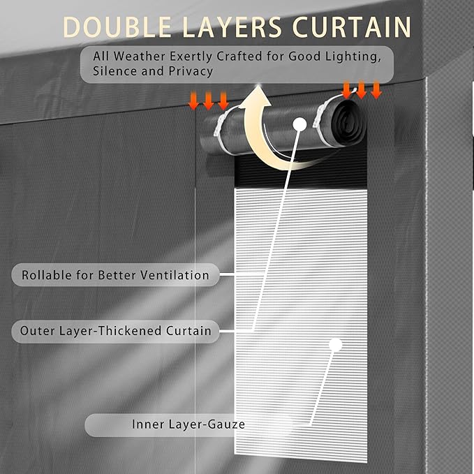 Nuturelly 10x20 FT Carport, Heavy Duty Carport Canopy with Roll-up Windows, Portable Garage with Removable Sidewalls & Doors, Car Canopy with All-Season PE Tarp for Car, Truck, Boat(Gray)