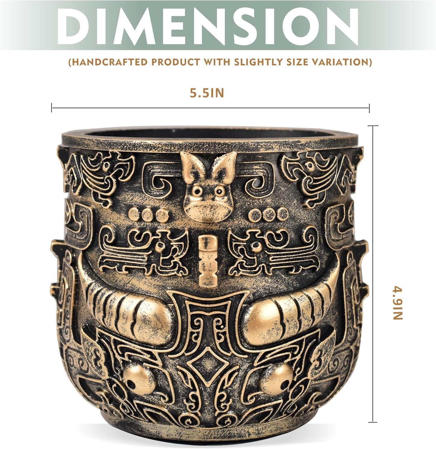 Tribal Vintage Face Planter,Lightweight Unique Plant Pots with Drainage,Eclectic Small Succulent Flower Planters Pots for Outdoor&Indoor Plants,Funny Garden Pot for Room Decor(5.5in)