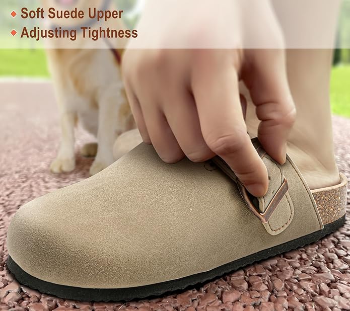 BULLIANT Comfort Clogs Slippers Sandals Nurse Work Shoes Unisex for Men Women with Cushioned Cork-Footbed