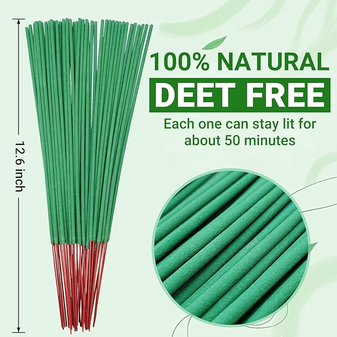 Citronella Incense Sticks with Natural Ingredients Citronella Oil Lemongrass and Rosemary Oil Help You Better Enjoy Outdoor Life (60 Sticks)
