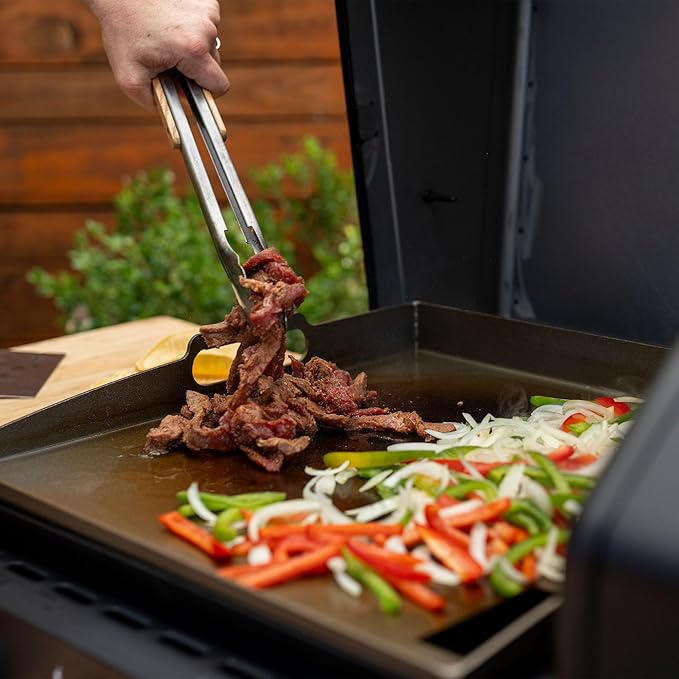 Char-Griller Flex Fuel Plus 3 in 1 Gas and Charcoal Grill Griddle and Smoker Combo 30000 BTUs Outdoor BBQ with Flat Top Griddle Insert Dual Fuel Backyard Grill Station, CG30281224