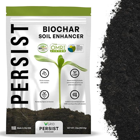 Persist Horticultural Charcoal 3qt Bag, Biochar Soil Amendment for Indoor Plants, Improves Soil for Terrariums, 100% Natural Active Carbon and House Plant Enhancer.