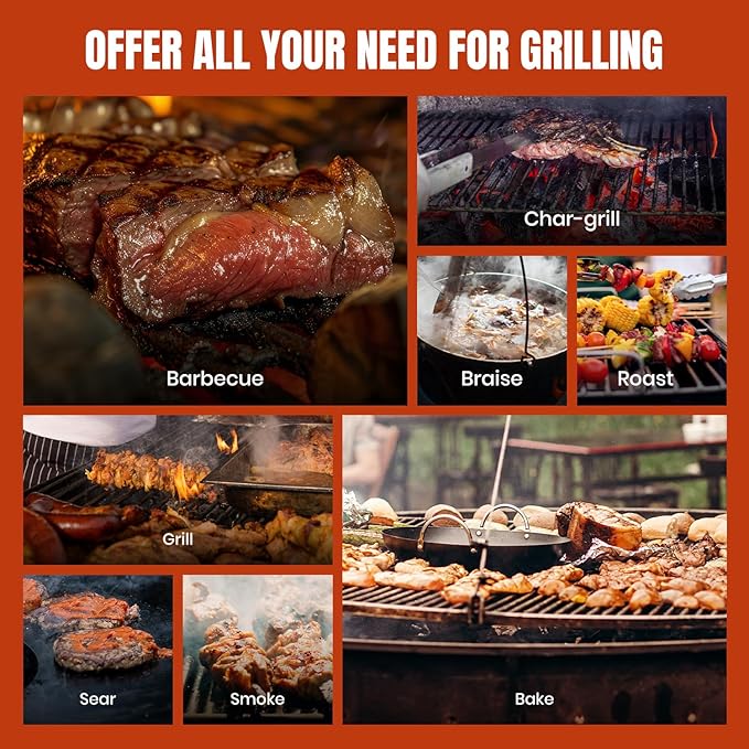 Z GRILLS Wood Pellet Grill & Smoker 8-in-1 Pellet Grill with Automatic Temperature Control，Meat Probes，572 Sq. in Area for Backyard Camping Outdoor Party,Bright Black