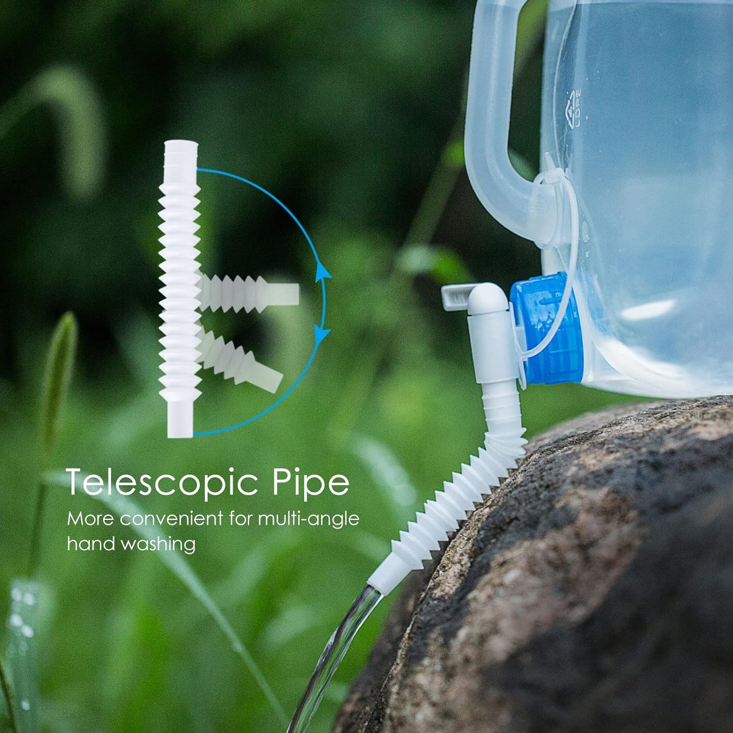 Collapsible Water Container with Spigot, 2×5.3 Gallon BPA Free Camping Water Storage Jug Carrier for Outdoors Hiking Backpack RV&Emergency, Survival Water Canteen-Portable Foldable Transparent