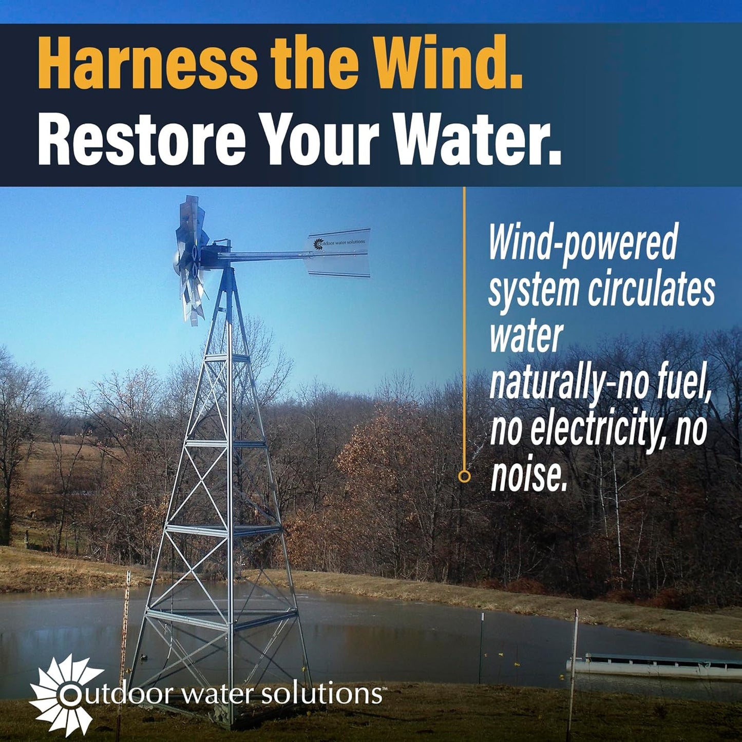 AWS0012 16-Feet Galvanized 3-Legged Aeration System Windmill