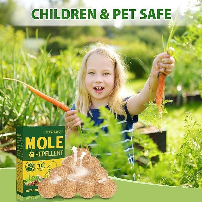 Mole Repellent Outdoor Use, Peppermint Oil to Repel Mole, Gopher, Vole Repellent, Mole Repellent for Lawn, Garden, Yard, Outdoor Use