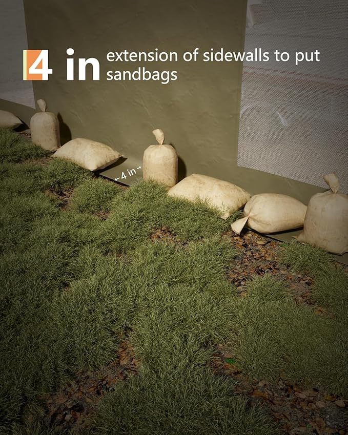 13X20Ft Waterproof Carport Canopy with Roll-Up Mesh Windows & Double Zipper Doors, 200g PE Tarp Cover for Cars, Trucks, SUVs, RVs, Boats & Outdoor Equipment Storage, Khaki