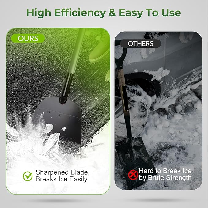 Walensee Flat Shovel, Floor Scraper, 54 inch Garden Scraper for Walkway, Weed Remove Tool for Lawn Edging, Cleaning Scraper for Road Outdoor, Driveway Weeding Tool， Ice Scraper & Ice Removal Tool