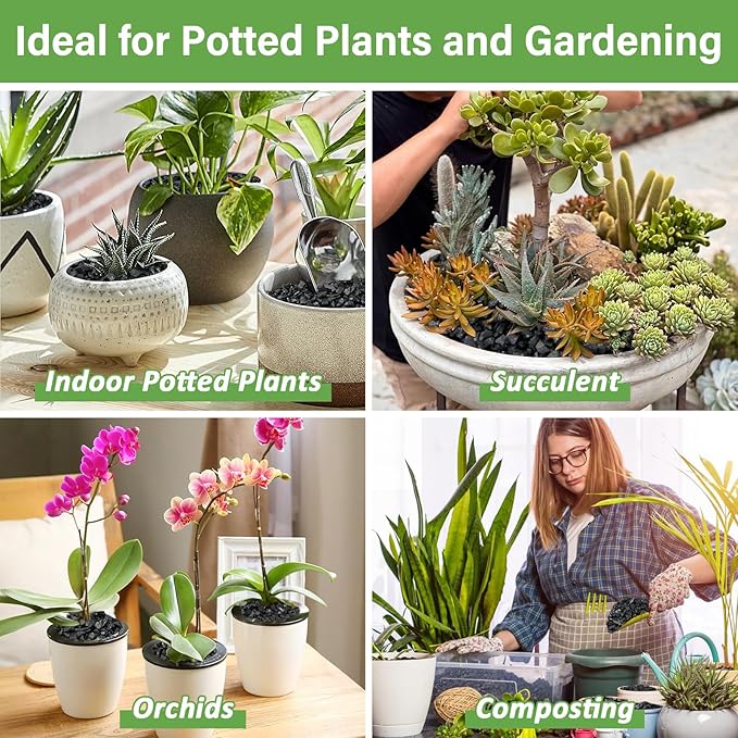 Legigo 2 QT Horticultural Charcoal- Activated Charcoal for Plants, Biochar Soil Amendment for Indoor Plants, Terrariums, Orchids Potting Mix and Gardening