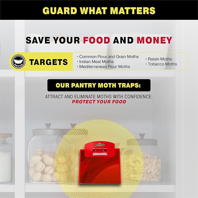 Catchmaster Pantry Moth Traps with Premium PheroGuard Technology – XL, Extra-Strength Glue – Odorless, Kids and Pet Safe – Traps & Eliminates Moths – Protects Pantry, Cabinets & Food Storage – 6-Pack