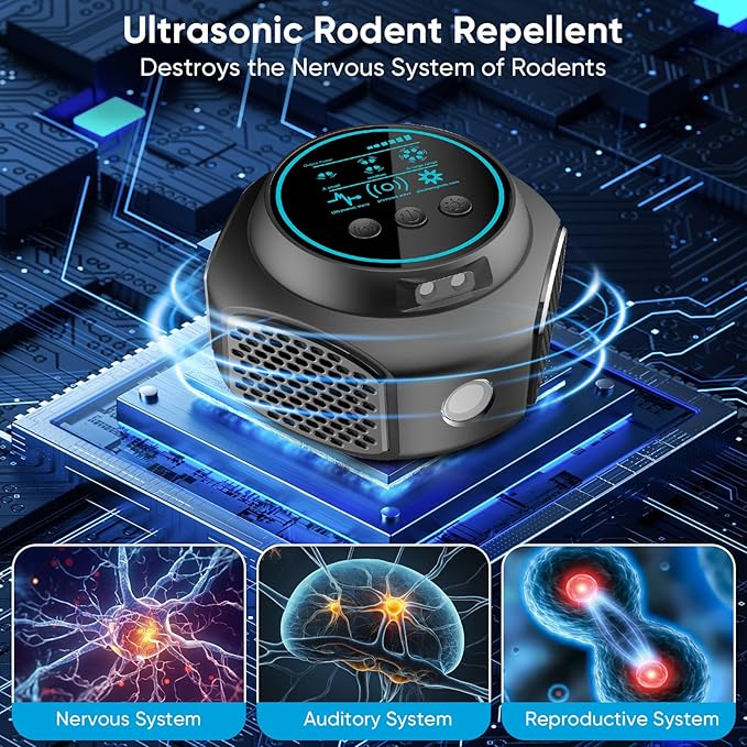 Ultrasonic Pest Repellent Plug in & Mouse Repeller Indoor, 360° Ultrasonic Repellent for Mouse, Rodent, Squirrel, Roach, Ant, Pest Control for Home, Kitchen, Office, Warehouse, Hotel