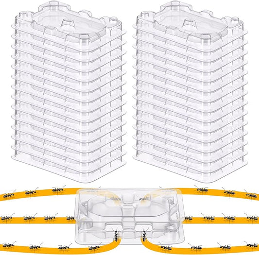 Qualirey 16 Set Ant Bait Stations Reusable (Bait NOT Included), Multi Surface Ant Killer Trap for Home, Control for Indoor and Outdoor Use, Roach Station for Common Household (Standard)
