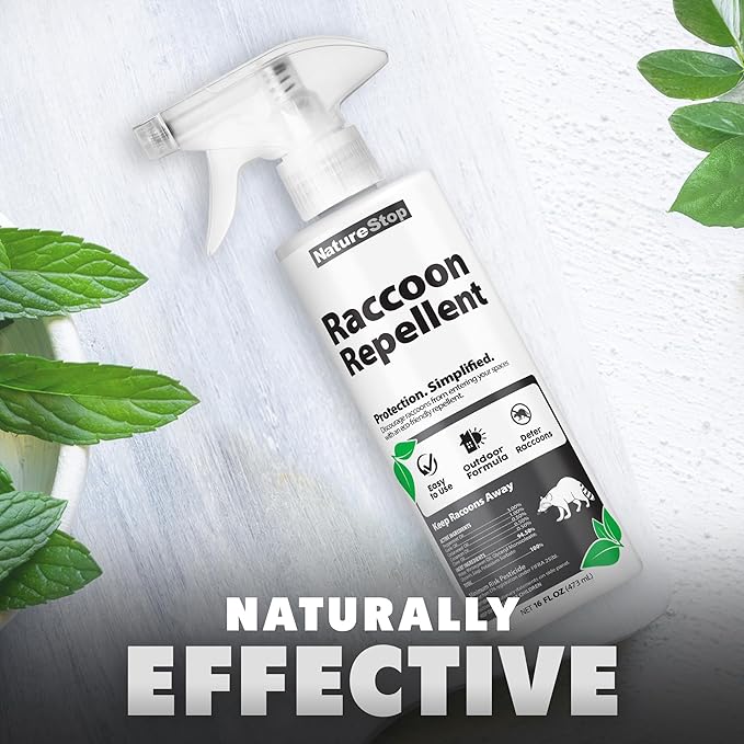 Raccoon Repellent Spray, Long-Lasting Repellent for Outdoor Use, 16 oz (475mL)