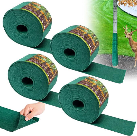 59Ft Tree Wrap(4 Pack), Single-Layer Design,4.7 Inch Width,Trunk Protector - Breathable Sunscreen Wrap for Damaged Bark & Heat Preservation - Easy to Handle & Stylish Design