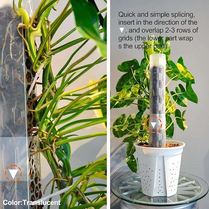 8 Pcs 17 Inch Plastic Moss Pole for Plants Monstera,Designed Specifically for Climbing Plants, Stackable Plant Support for Indoor Plants