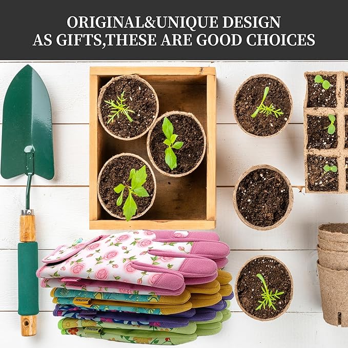 Thorn Proof&Puncture Resistant Gardening Gloves with Grip,Garden Gloves for Women, Leather Work Gloves,Gifts