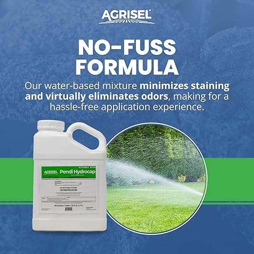 Pendi Hydrocap Weed Killer, Pre-Emergent Formula, Effective on 40+ Broadleaf Weeds and Grasses, No-Stain, Mixes Easily, Pet Safe, Includes 3-Pack of Agrisel Protective Gloves, 128 Ounces