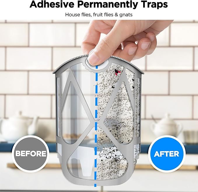 8 Pack Refill Cartridge Kit Replacement Compatible with ZEVO M364 and ZEVO Max Plug-in Light Flying Insect Trap Refill for Indoors Refill Replacement Sticky Pads for Bug Catcher