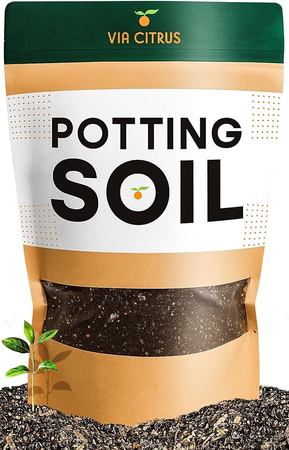 Chunky Soil Mix for Indoor Plants - Citrus Trees, Indoor Potting Soils, Loamy Soil for Tree Plant, Fruit Bedding, Lemon Tree Bedding Tropical and Potting Mix Soils (4.25 quarts) by Via Citrus