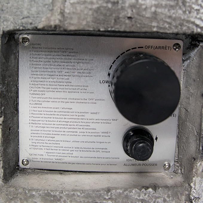 HF09501AA Edinburgh 40,000 BTU Propane FirePit Table for Patio and Deck Use, MGO Construction, Includes Crystal Glass Beads Protective Fabric Cover, 28 Inch x 9 Inch, Stonework Finish