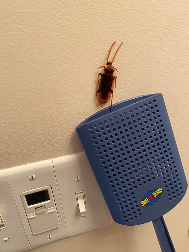 Heavy Duty Fly Swatter and Spider Catcher and Release. Insect Fly Catchers for Inside Home. House Fly Swatter or Humane Bug Catcher with Built in Insect Scoop. (2, Blue)