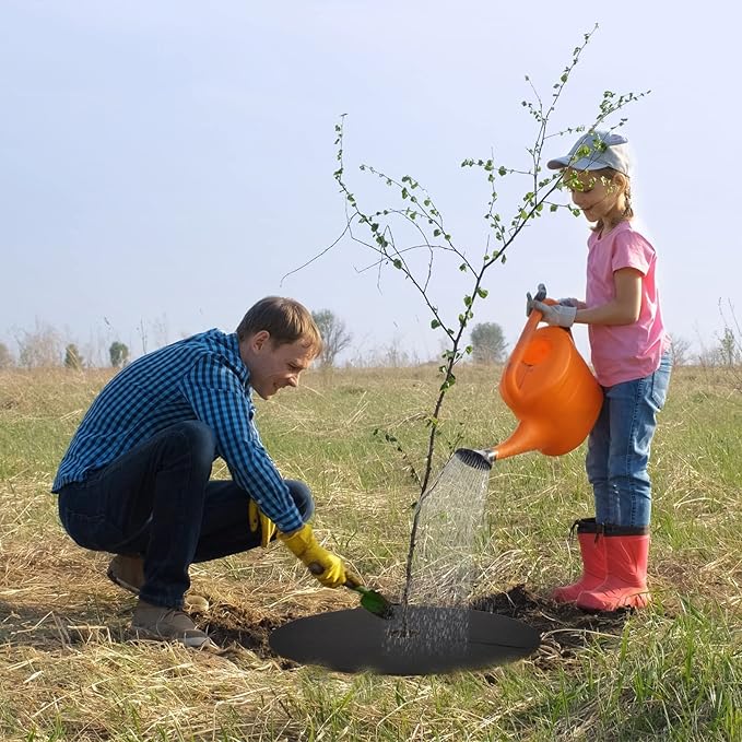 30 Pieces 20.5 Inch Weed Barrier Mats Non Woven Tree Mulch Ring Thickened Tree Protectors Mat Black Mulch Reusable Tree Rings Landscaping Plant Cover Round Anti Grass Gardening Fabric Cover