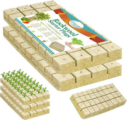 Legigo 1.2 Inch Rockwool Cubes Seed Starter Plugs for Hydroponics, RockWool Planting Grow Cubes for Hydroponic Tower Garden Soilless Cultivation Plants Germination Cutting Clone (6 Sheet, 216 Plugs)