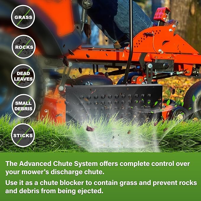 ACS6000ULS Advanced Chute System Compatible with Most Zero Turn Mowers. Chute Blocker Replace Part Number 088-6003-00, 088600300