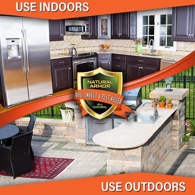 Natural Bug, Insect & Pest Killer & Control Including Fleas, Ticks, Ants, Spiders, Bed Bugs, Dust Mites, Roaches and More for Indoor and Outdoor Use, 128 Fl Oz Gallon Refill