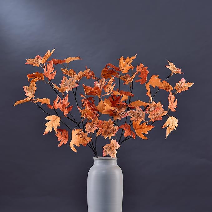 LIGHTSHARE 32IN 32LED Lighted Willow Twig Branch, Maple Leaf, Built-in Timer, USB Plug-in and Battery Powered, Décor for Home, Festival, Party, Christmas, Night Light