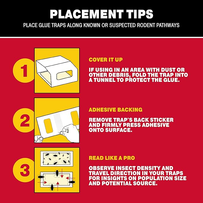 Catchmaster Spider & Insect Glue Traps 45-Pk (15 Sheets), Adhesive Cockroach Killer Glue Boards, Cricket Sticky Traps, Indoor Roach Trap for Home, Garage & Shed, Pest Control for Home