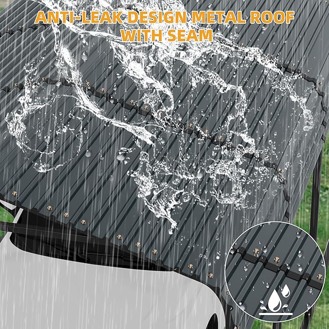 12' x 24' Heavy Duty with Galvanized Steel Roof, Tall Kits Garage for Tractors, Trucks, Boats, Cars, Heavy Duty Roof with Enhanced Base