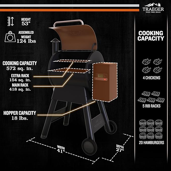 Traeger Grills Pro 575 Wood Pellet Grill & Smoker with Wifi, App-Enabled, Bronze