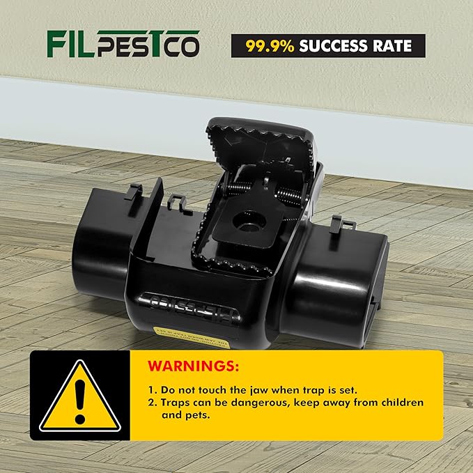 Set of 2 Professional Grade Extra Large Tunnel Rat Snap Traps, Mouse Trap, Reusable Trap, Heavy Duty for Indoor and Outdoor Pest Control Rodent Solutions