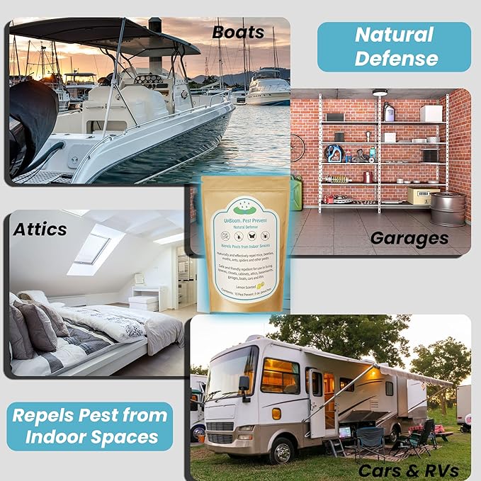 UpBloom - Pest Prevent All-Natural Repellents Home and Garage Defense from Mouse, Spider, Roaches, and Insects 10 Pest Control and Repeller Pouches