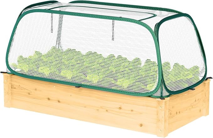 Raised Garden Bed Cover - Plant Covers Against Pests & Animals, Garden Row Plants Cover Accelerator with Mesh, Freeze Protection Humidity Domes for Seedlings Plants - XS